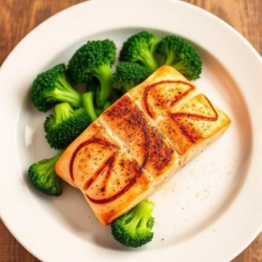 Salmón crocante con brócoli