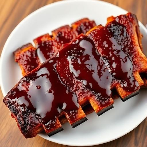 Costillitas de cerdo con salsa BBQ